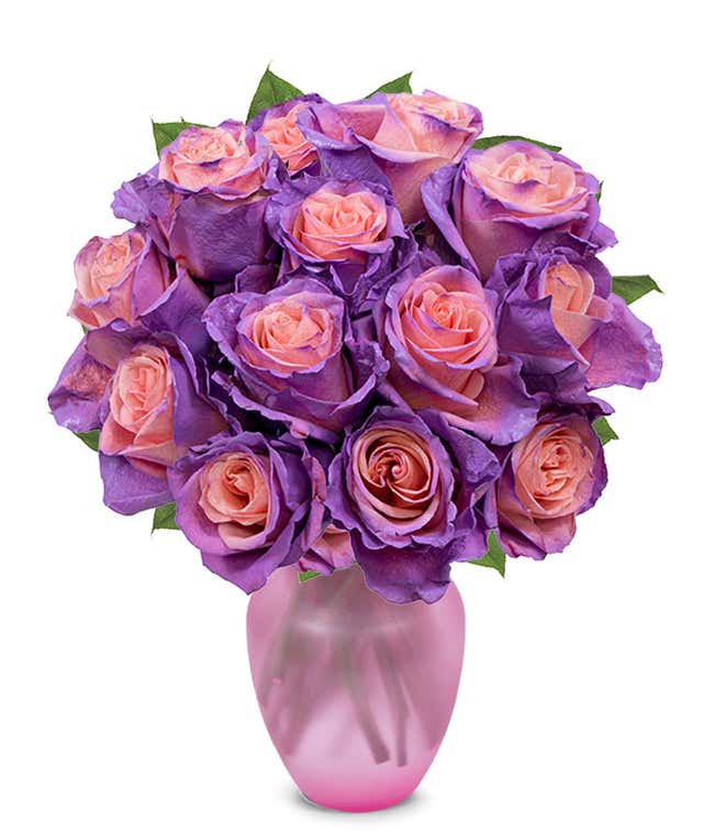 One Dozen Blushing Lavender Roses